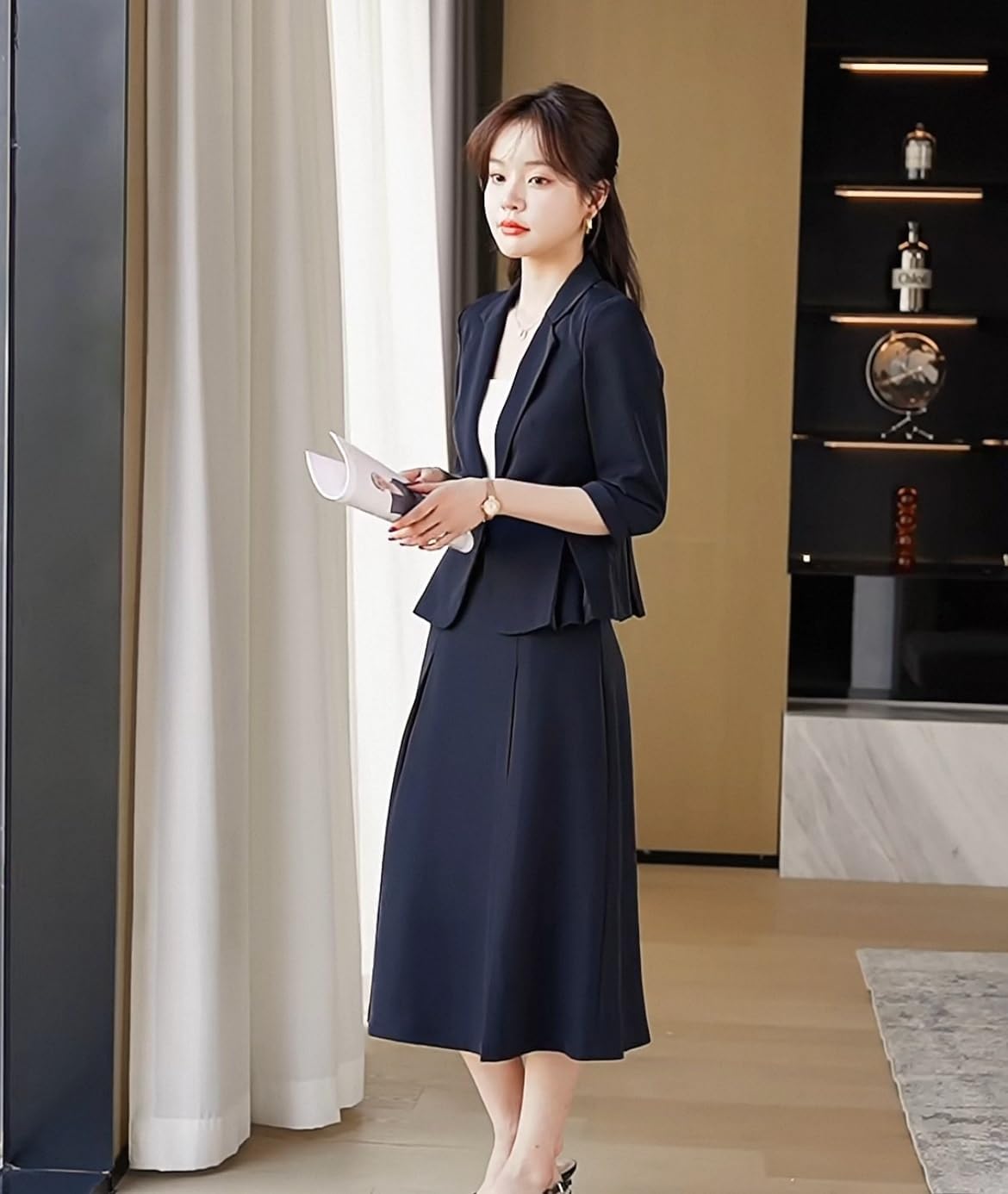 FDGFJ] スーツ ワンピース レディース ミセス ブレザー ジャケット 2点